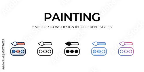 painting icons set vector illustration. vector stock,