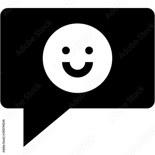 Emoticon on Chat Message Glyph Icon