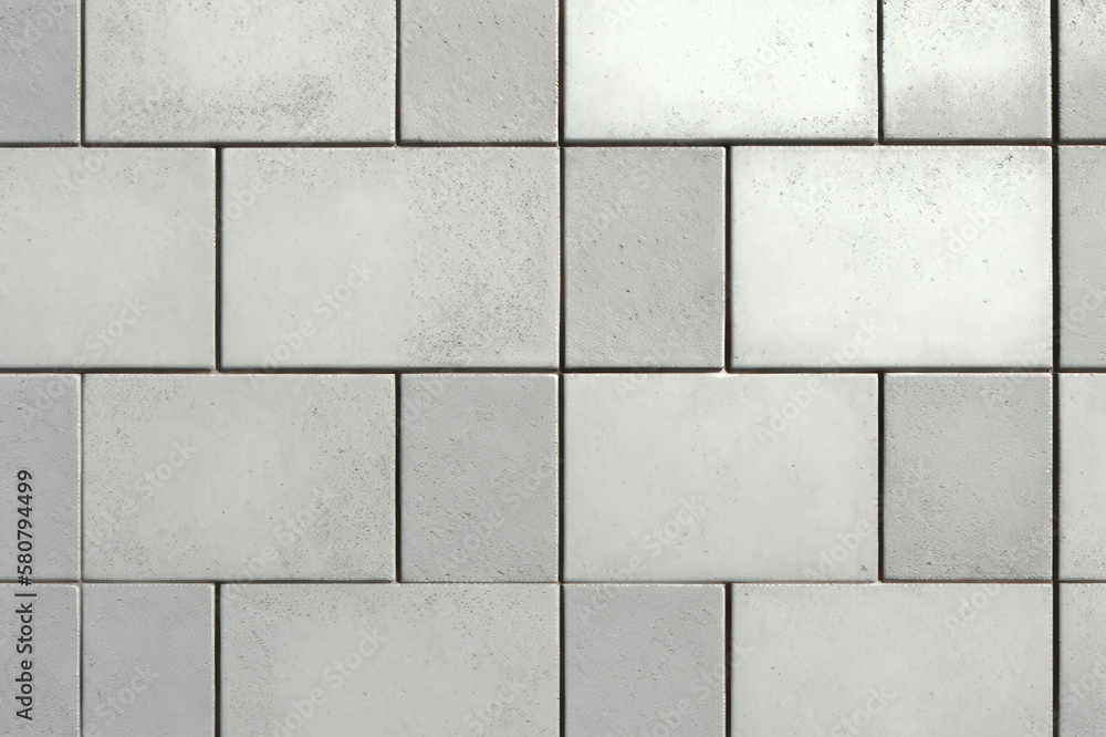 Naklejka premium Texture, background. Rectangular concrete tiles. AI generative.