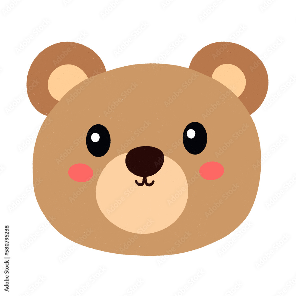 Cute bear head. Cute bear head.