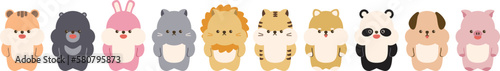 a set of cute animal illust