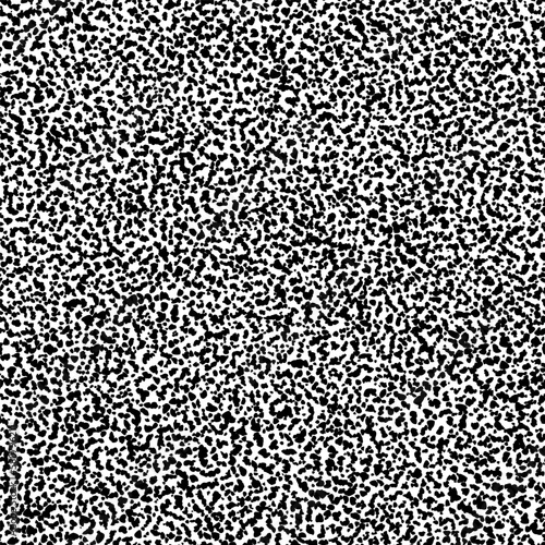 Black and white seamless pattern in polka dot style. Grunge ink texture. Vector illustration.