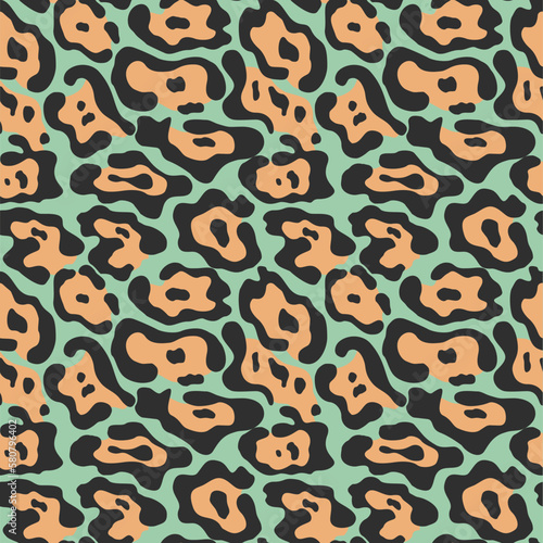 Seamless animal print leopard jaguar vector trendy design for textile