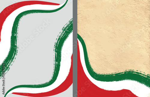 italian patriotic flyer booklet, red, green, white stripes place for text national holidays italy