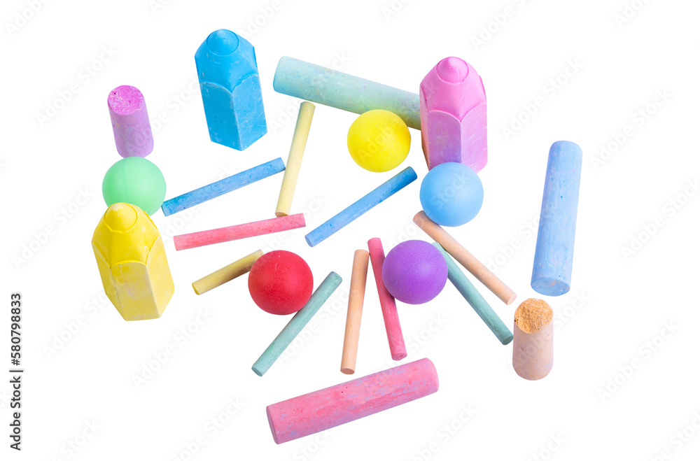 colored chalks isolated colored chalks isolated