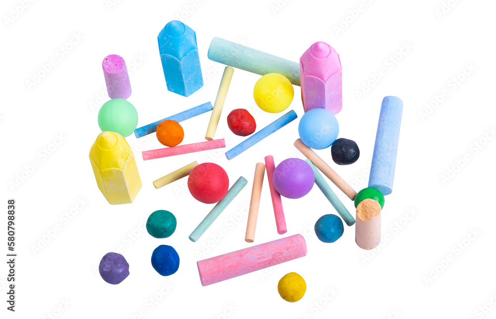 colored chalks isolated