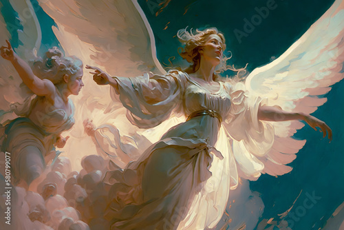 angels descending from heaven photo