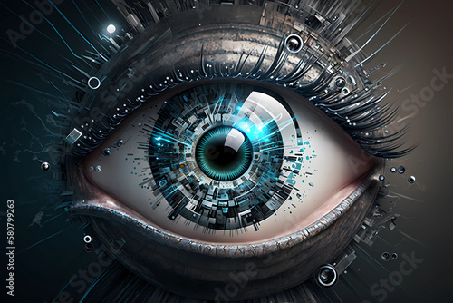 Tech eye. Cyber eye. AI generation