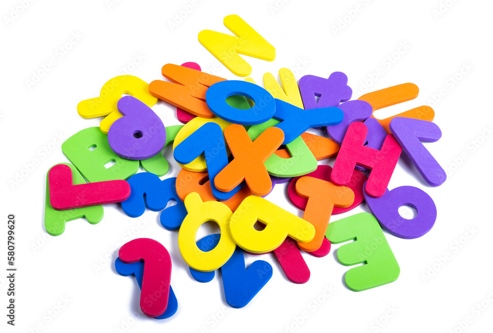colored letters and numbers isolated colored letters and numbers isolated