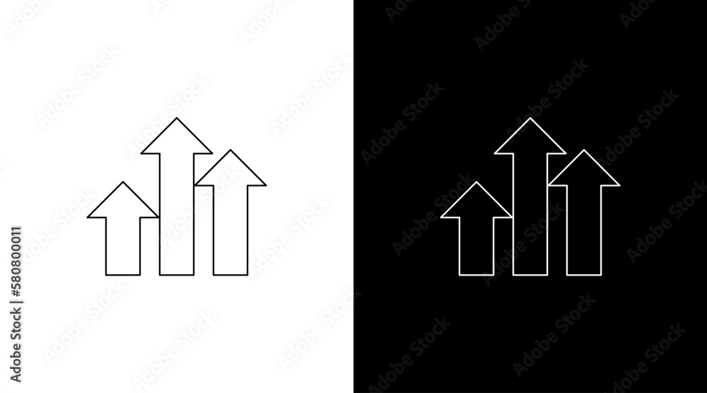 Progress arrow up success growth outline icon design Progress arrow up success growth outline icon design