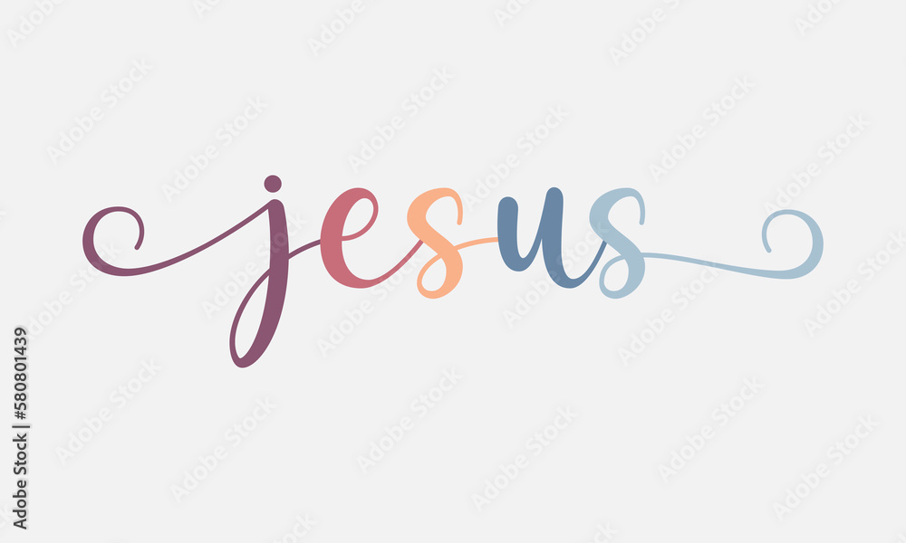 Christian Jesus quote retro script handwritten monoline typographic art on white background Christian Jesus quote retro script handwritten monoline typographic art on white background