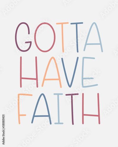 Faith Christian Jesus quote retro minimalistic handwritten typographic art on white background