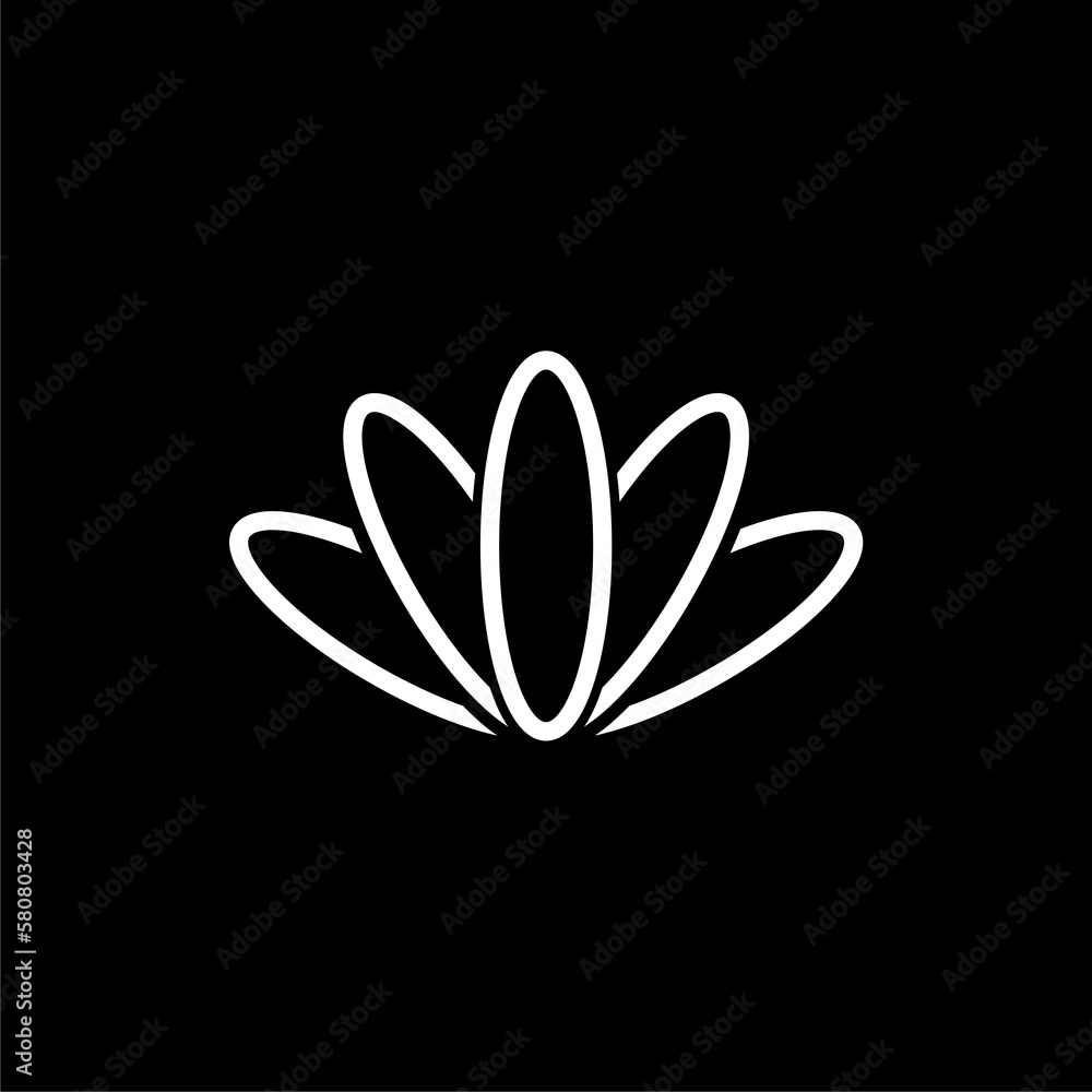 Yoga meditation flower sign isolated on black background. Yoga meditation flower sign isolated on black background.