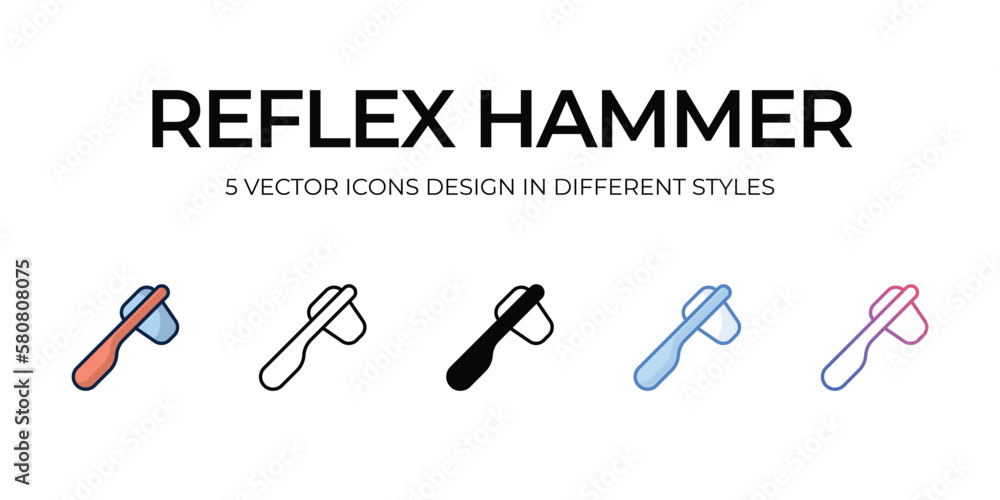 reflex hammer icons set vector illustration. vector stock, reflex hammer icons set vector illustration. vector stock,