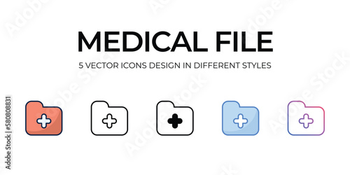 medical file icons set vector illustration. vector stock,
