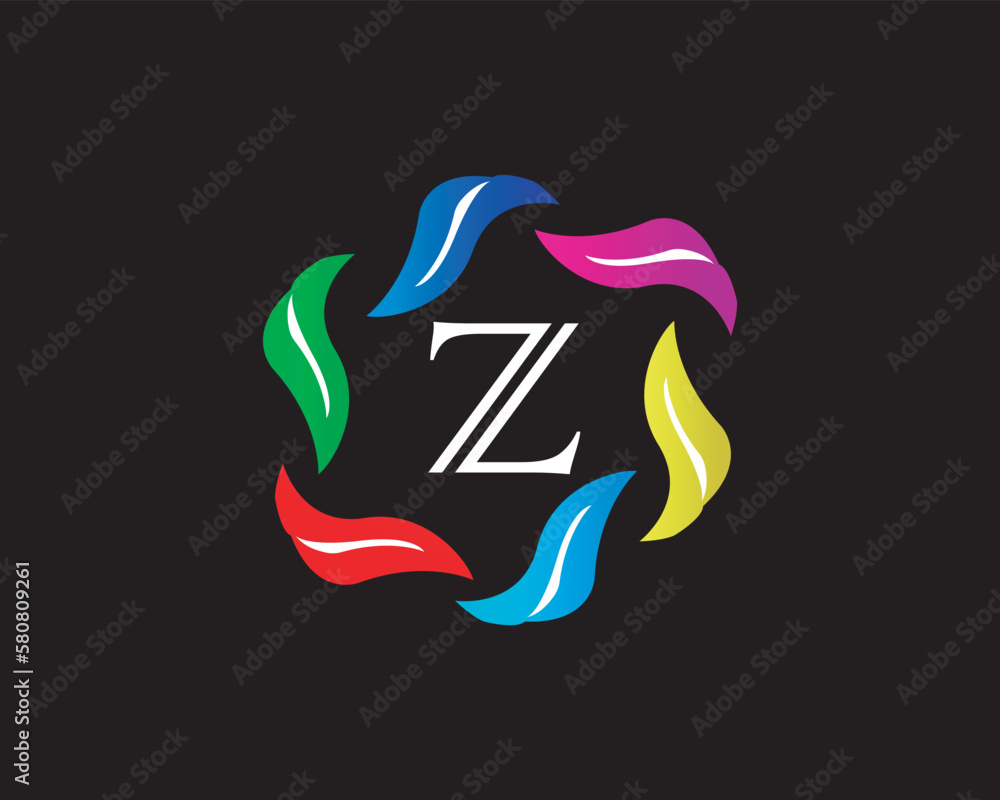 Rainbow leaf alphabet Logo Rainbow leaf alphabet Logo