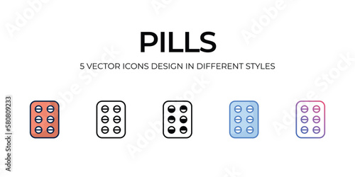 pills icons set vector illustration. vector stock,