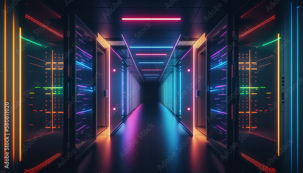 Fototapeta premium Big data technology concept. Generative Ai