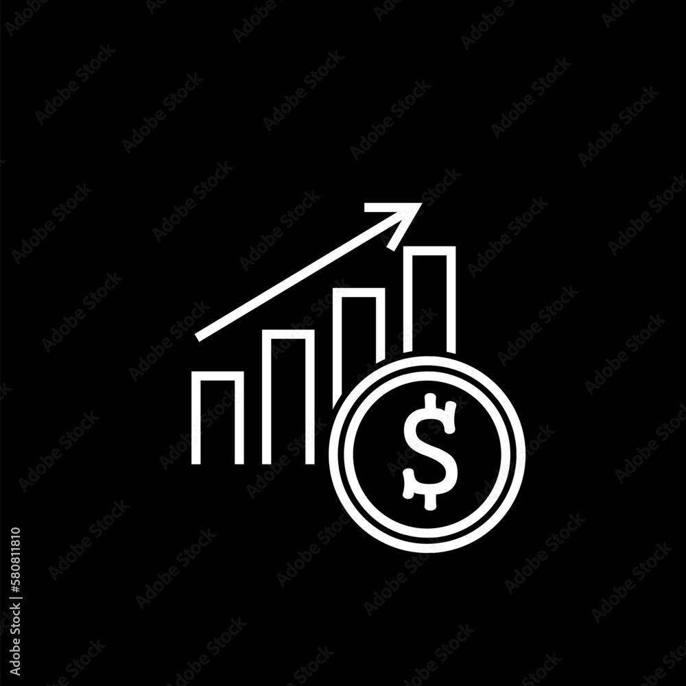 Financial Chart icon isolated on black background. Financial Chart icon isolated on black background.