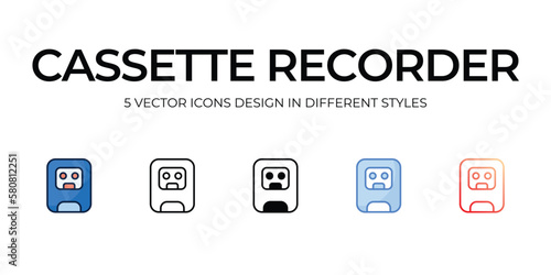 cassette recorder icons set vector illustration. vector stock,