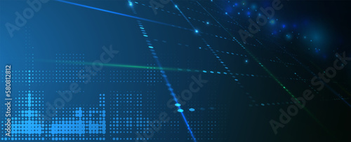 Quantum processing. Deep learning artificial intelligence. Future new technology  for business or science presentation