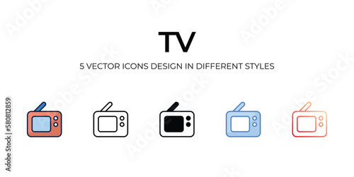 tv icons set vector illustration. vector stock,