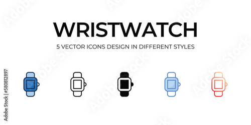 wristwatch icons set vector illustration. vector stock,