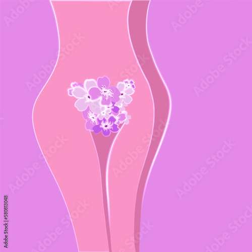 Vector isolated illustration of women's health. Hygiene during menstruation. Intimate hygiene.