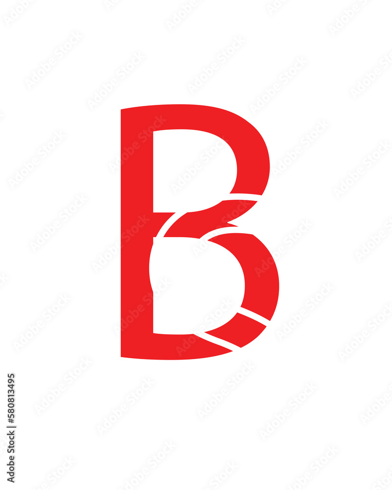 B RED COLOUR LETTER WORD SIMPLE CUT LINE B RED COLOUR LETTER WORD SIMPLE CUT LINE