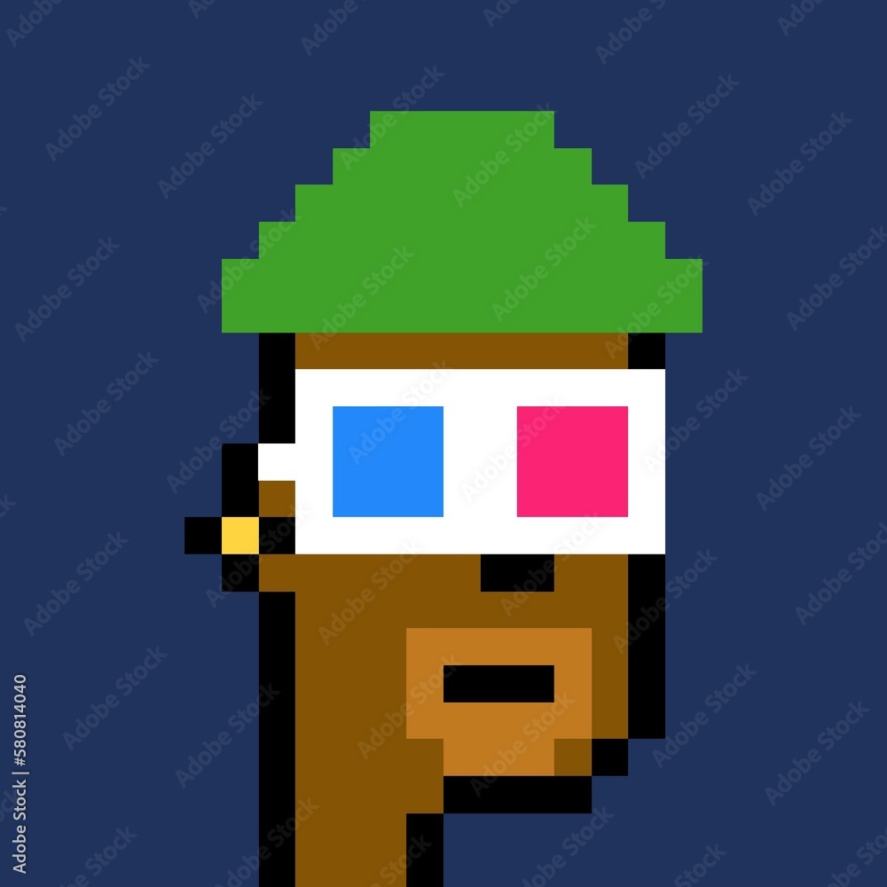 Cartoonish Pixelated Man Cartoonish Pixelated Man