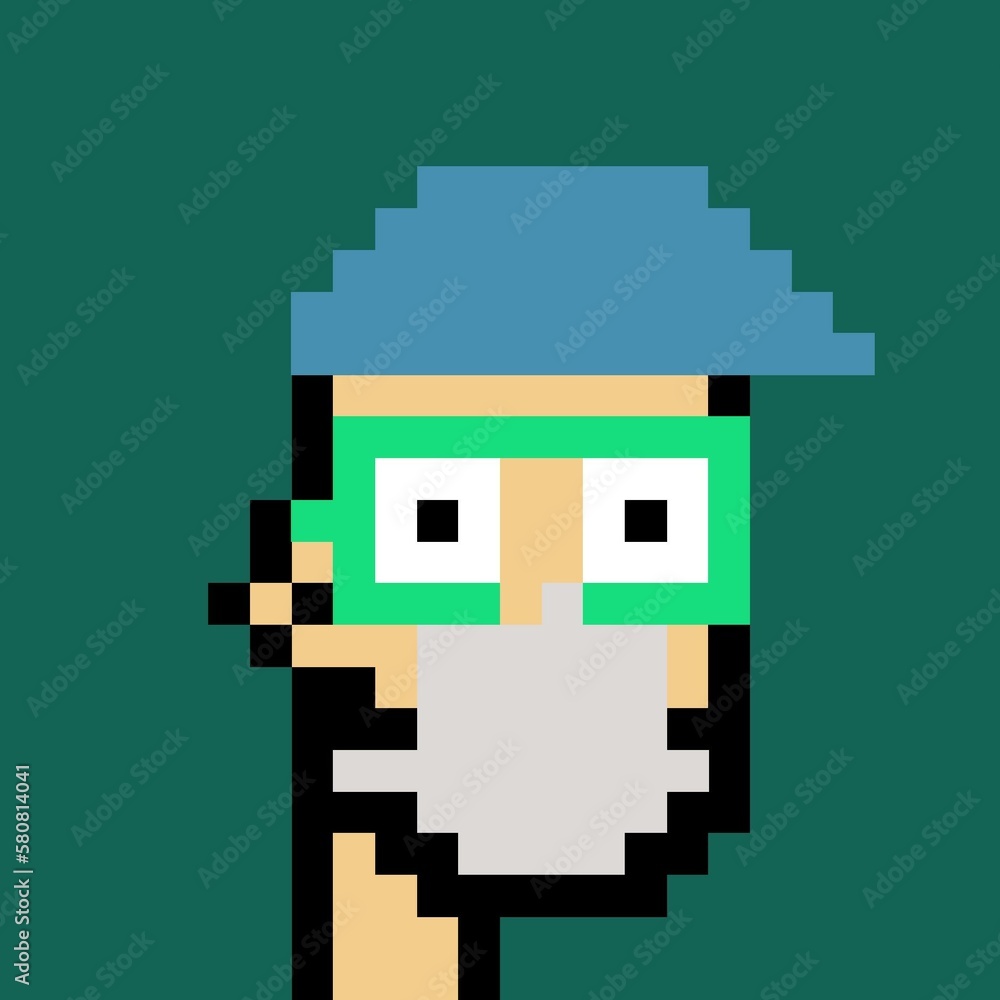 Cartoonish Pixelated Man