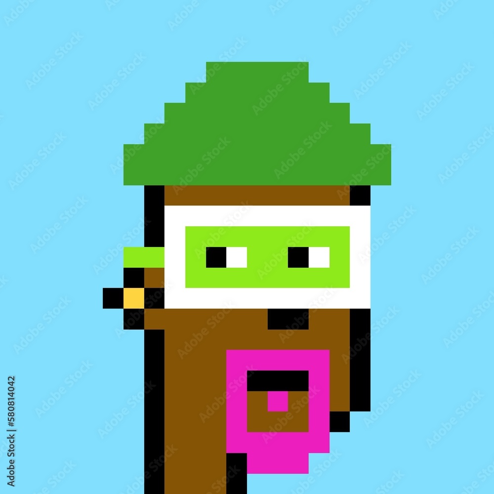 Cartoonish Pixelated Man Cartoonish Pixelated Man