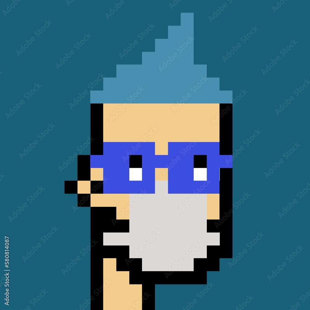 Cartoonish Pixelated Man Cartoonish Pixelated Man