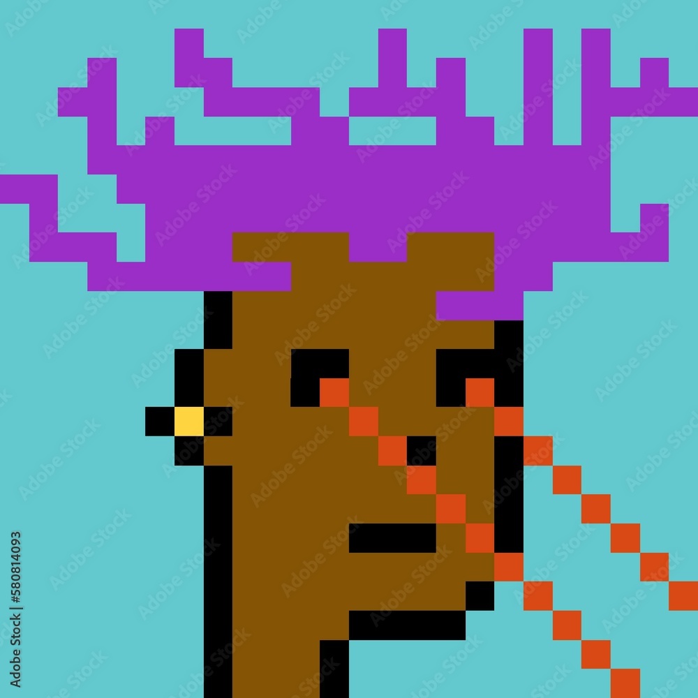 Cartoonish Pixelated Man Cartoonish Pixelated Man