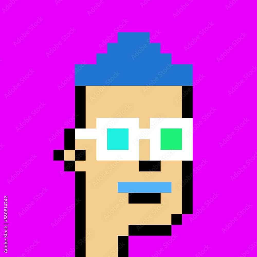 Cartoonish Pixelated Man Cartoonish Pixelated Man