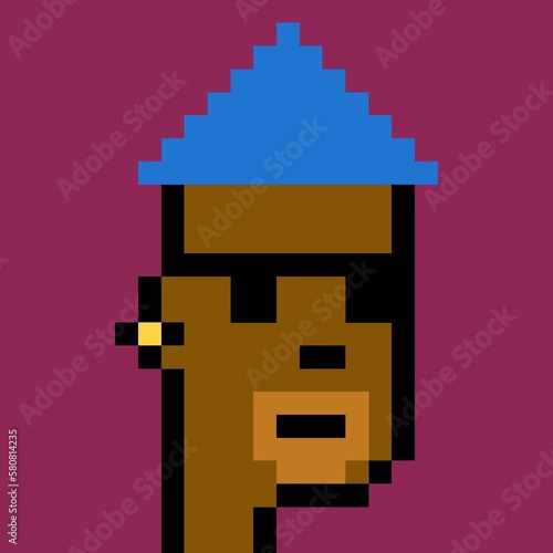 Cartoonish Pixelated Man