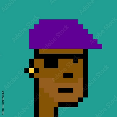 Cartoonish Pixelated Man