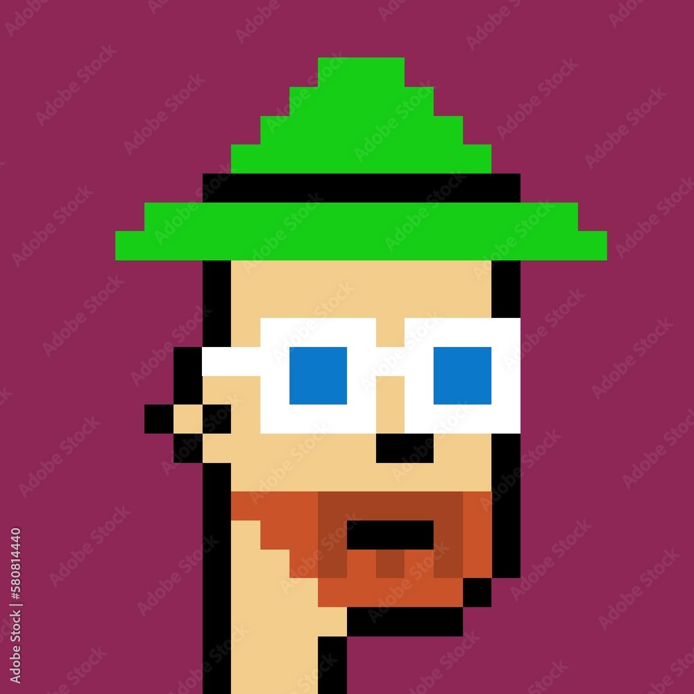 Cartoonish Pixelated Man Cartoonish Pixelated Man