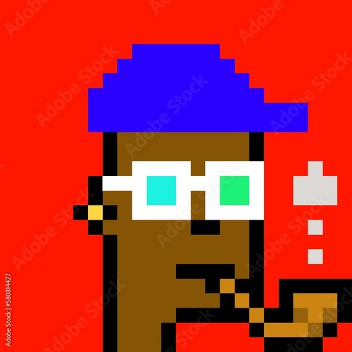 Cartoonish Pixelated Man