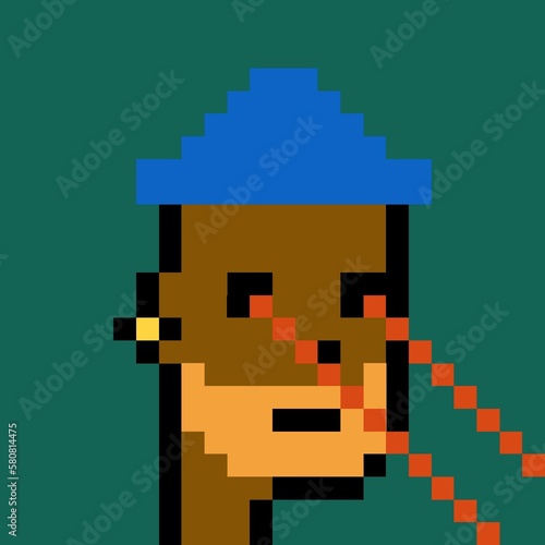 Cartoonish Pixelated Man