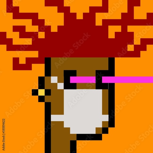 Cartoonish Pixelated Man