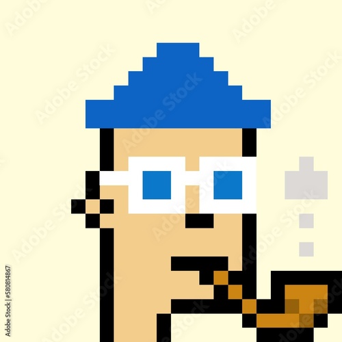 Cartoonish Pixelated Man