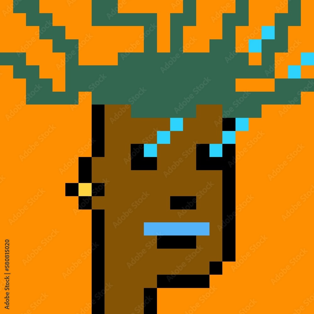 Cartoonish Pixelated Man Cartoonish Pixelated Man