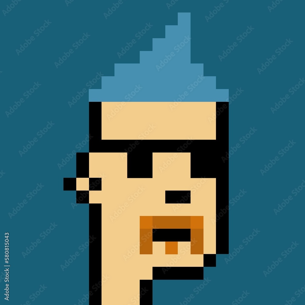 Cartoonish Pixelated Man Cartoonish Pixelated Man