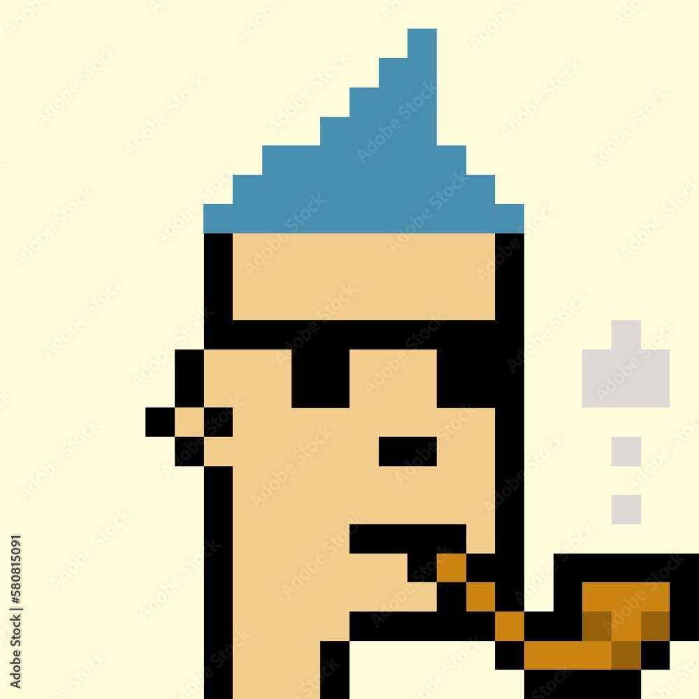 Cartoonish Pixelated Man Cartoonish Pixelated Man