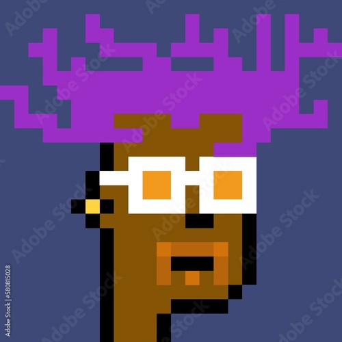 Cartoonish Pixelated Man