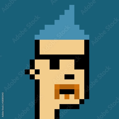 Cartoonish Pixelated Man