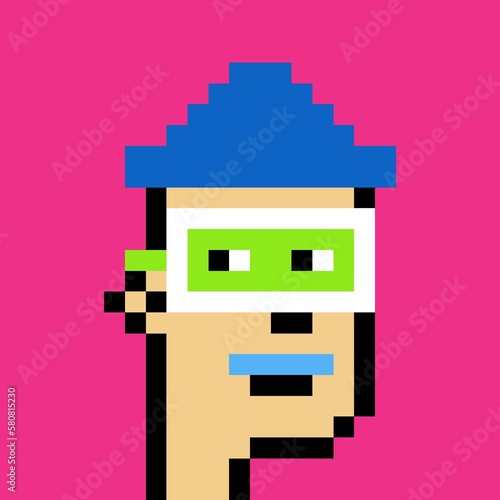 Cartoonish Pixelated Man