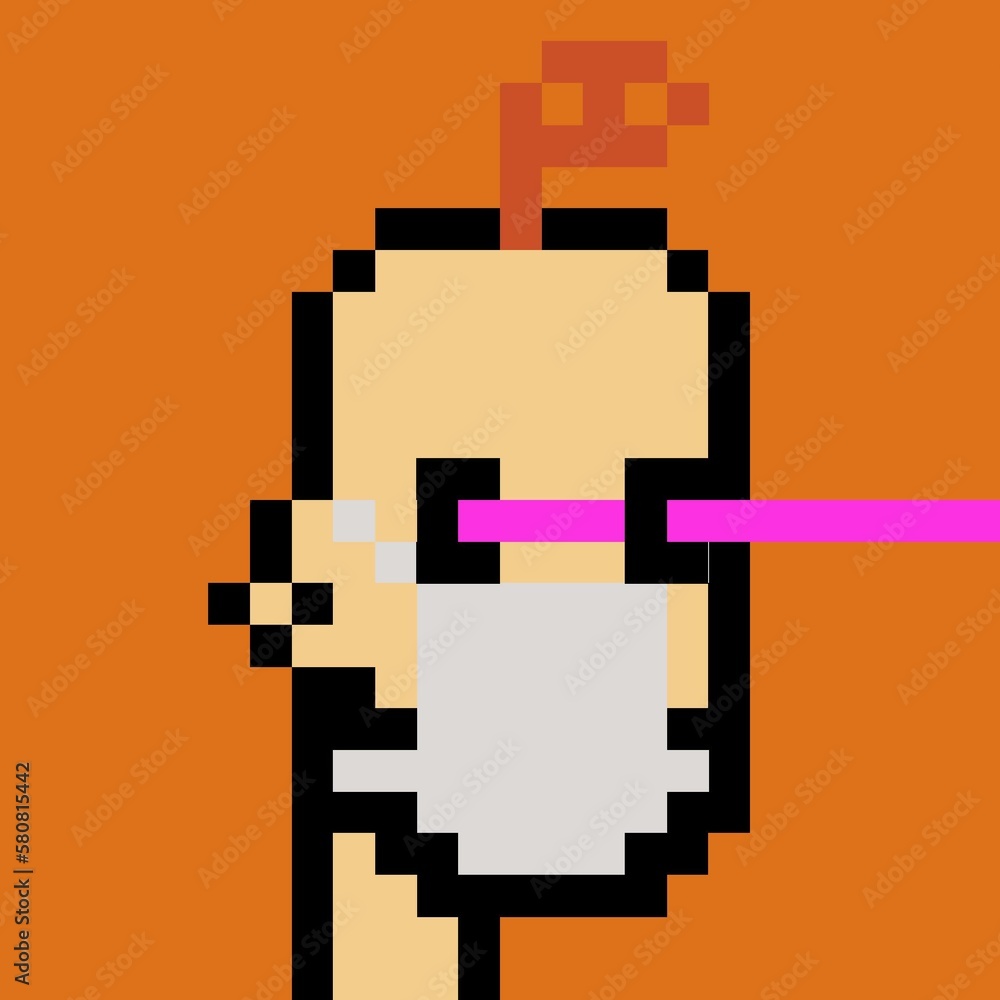 Obraz premium Cartoonish Pixelated Man