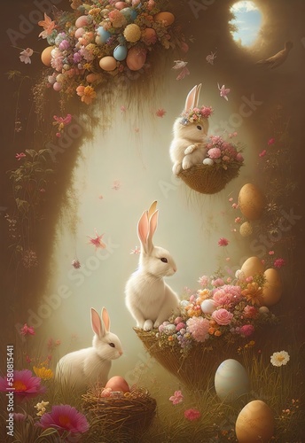 Easter bunny, rabbit, easter ,happy easter ,easter eggs ,bunny ,easter decor ,eastersunday ,easter  basket ,spring ,easter egg ,handmade ,chocolate ,rabbit ,love ,easter egg hunt  © Cyber Art
